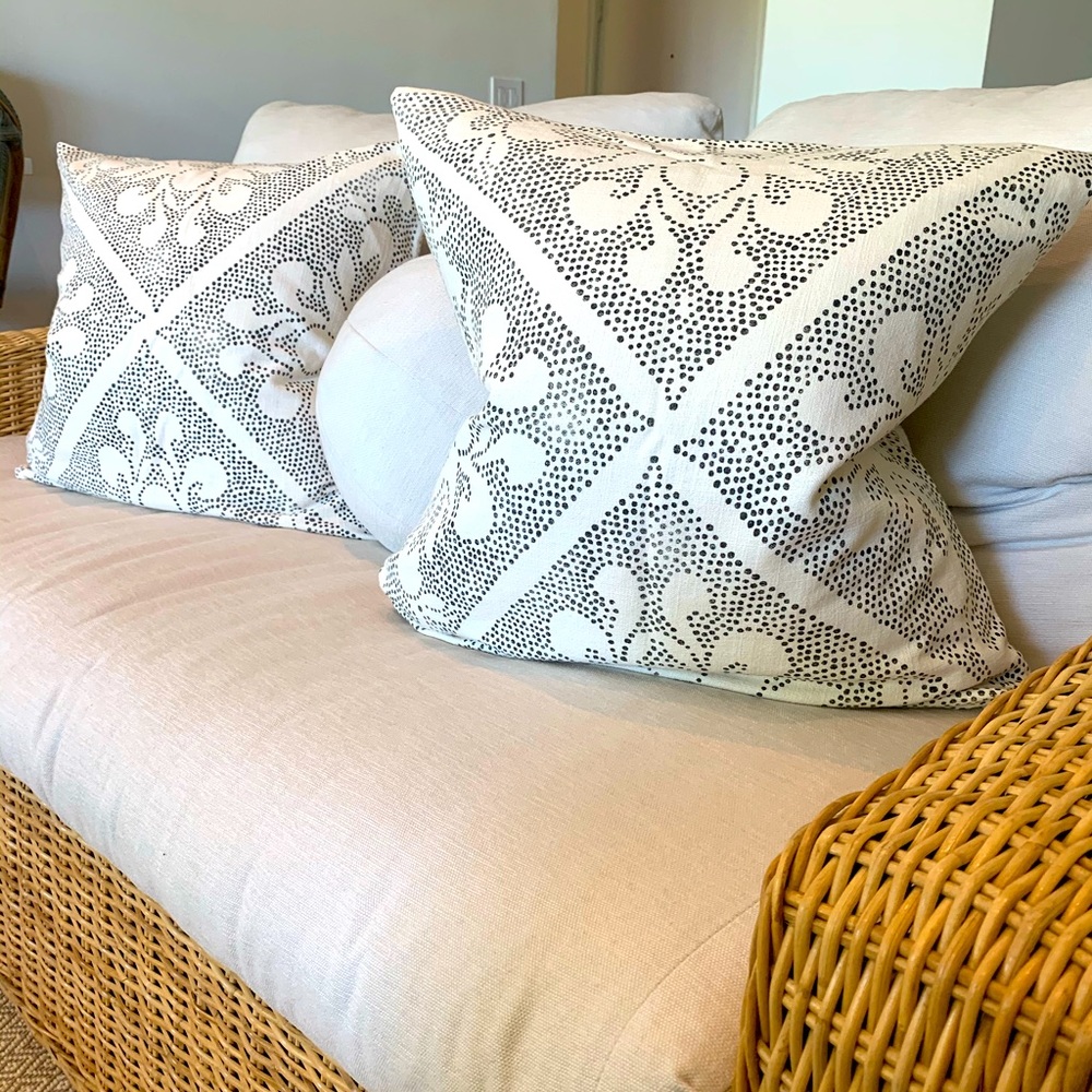 Pair of Serena & Lily Camille Scroll Pillows!